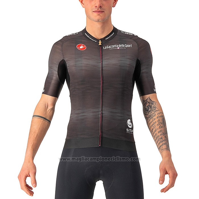 2022 Abbigliamento Ciclismo Giro d'Italia Marrone Manica Corta e Salopette